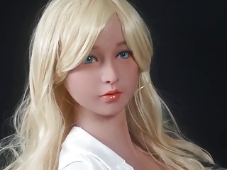 Blonde realistic sex doll, anal creampie blowjob fantasies